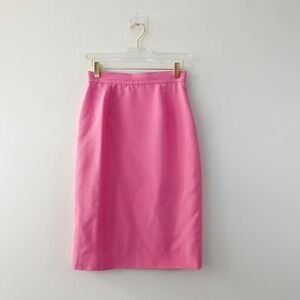 CHRISTIAN DIOR Skirt Womens XS Pink‎ Pencil Slit Back Vintage Office FRANCE